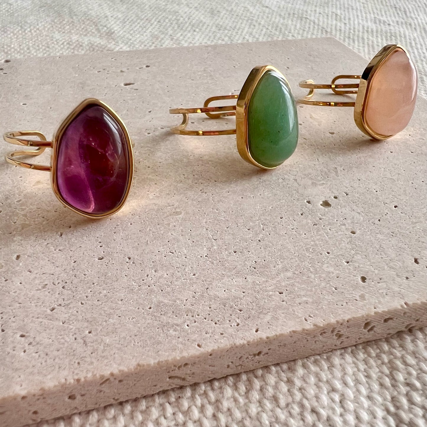 Tara Adjustable Ring - Green