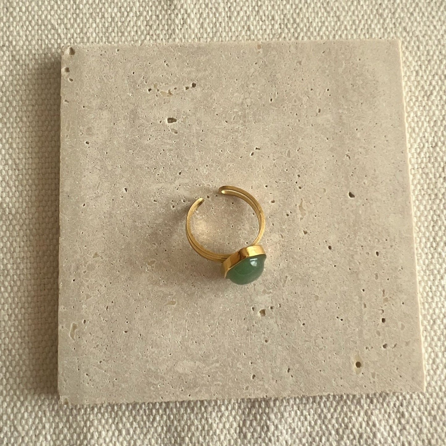 Tara Adjustable Ring - Green