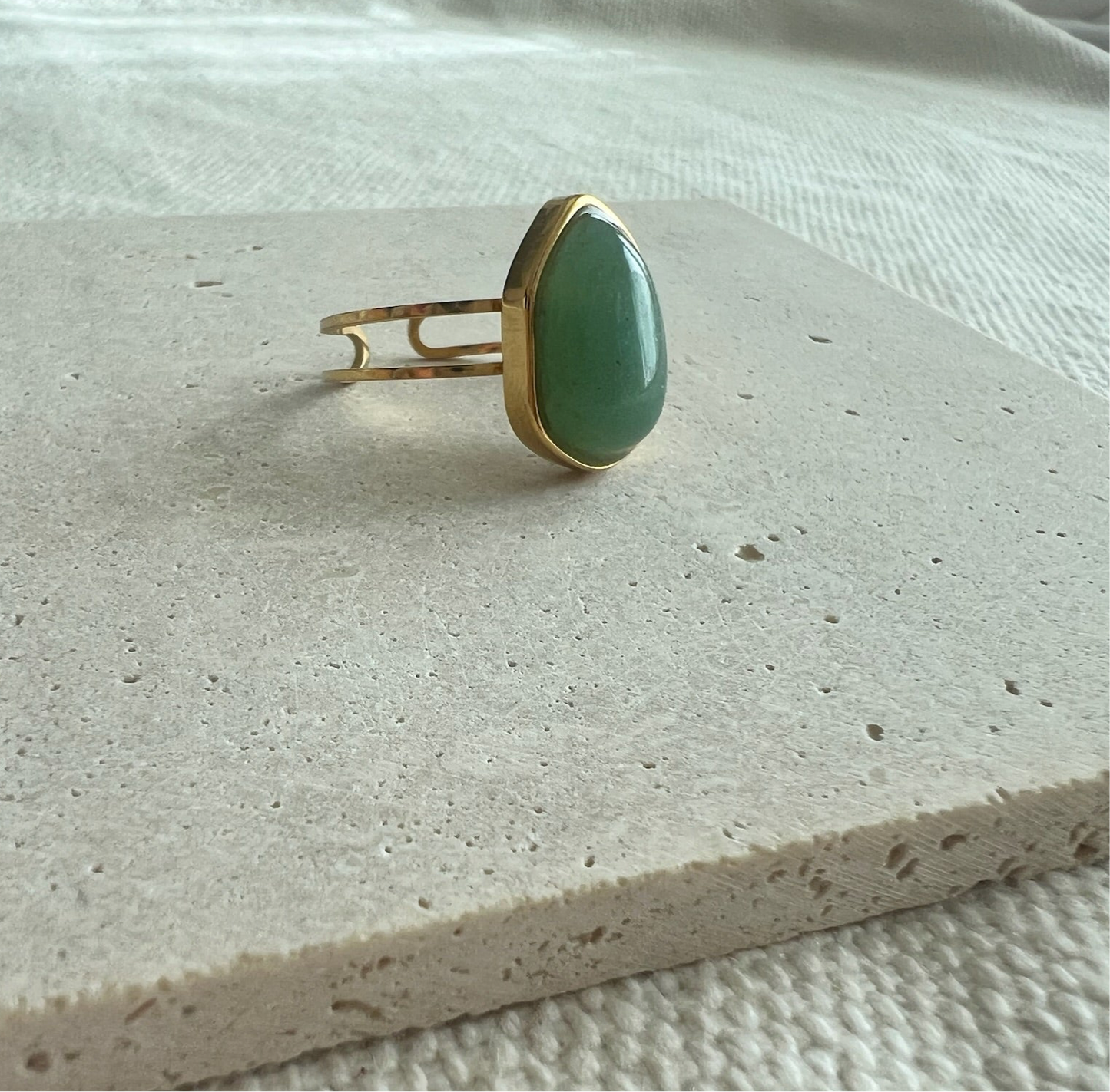 Tara Adjustable Ring - Green