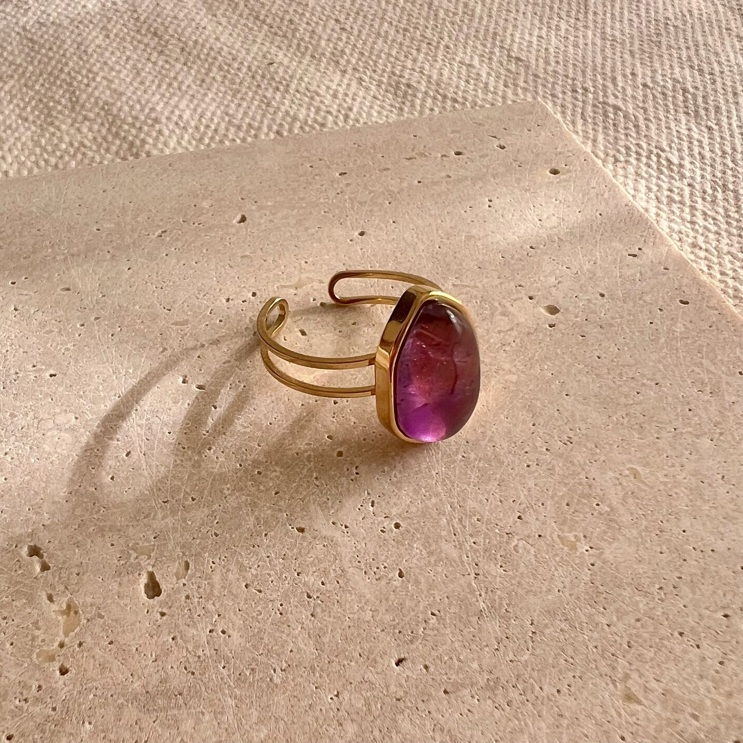 Tara Adjustable Ring - Purple