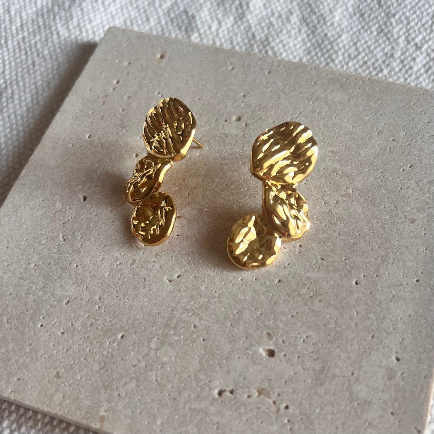 Hammered Triple Earring