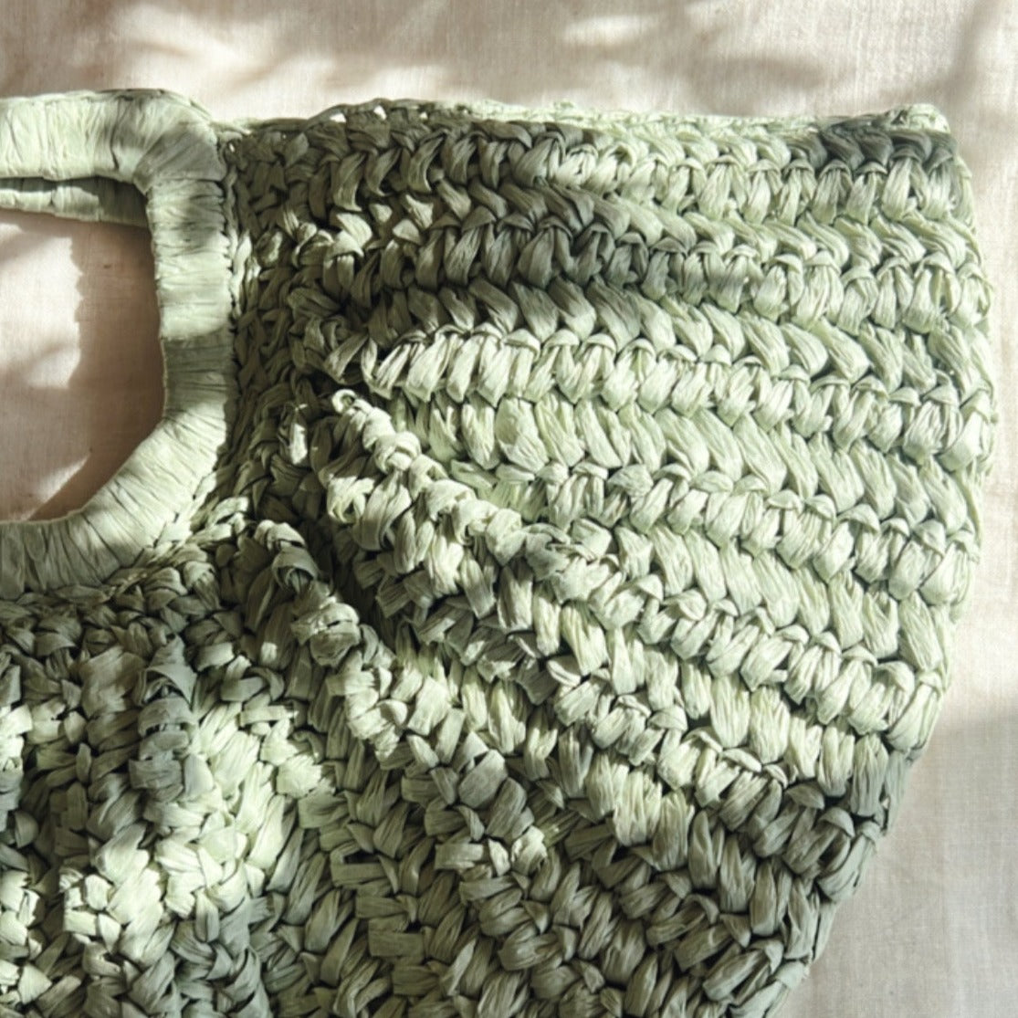 Sienna Green Straw Bag