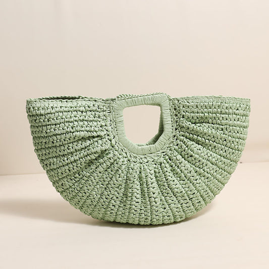 Sienna Green Straw Bag