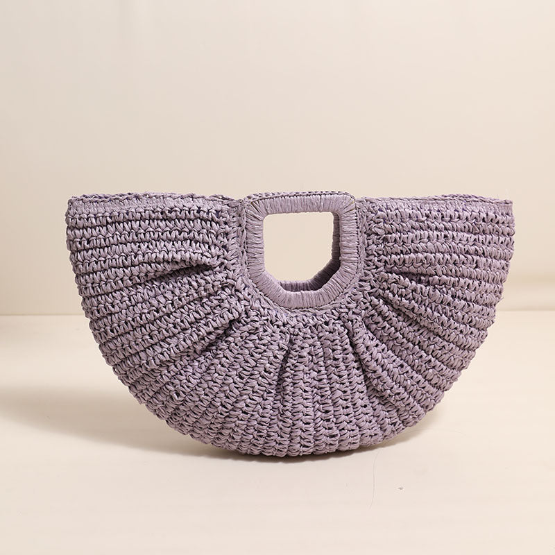 Sienna Purple Straw Bag