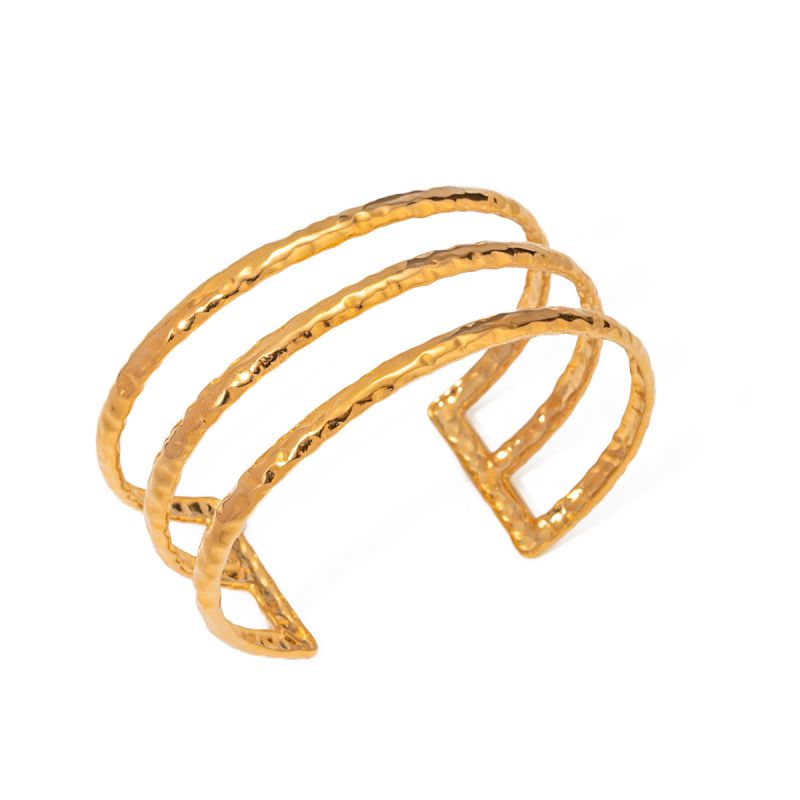 Hammered Cage Cuff Bangle