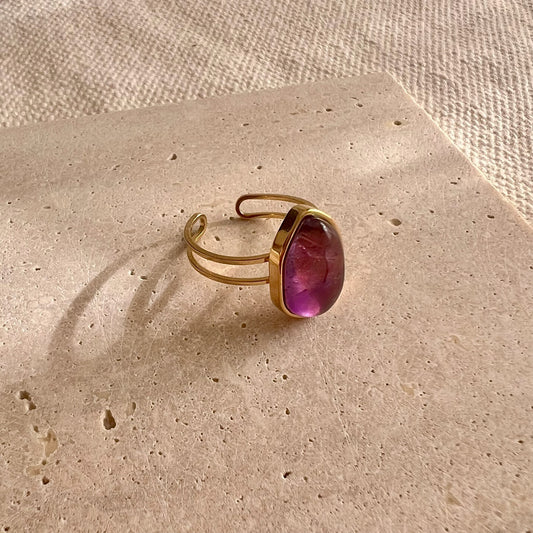 Tara Adjustable Ring - Purple