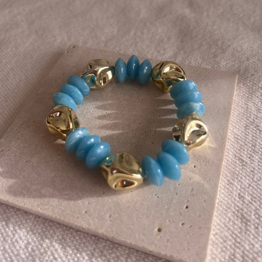 Blue & Gold Beaded Bracelet