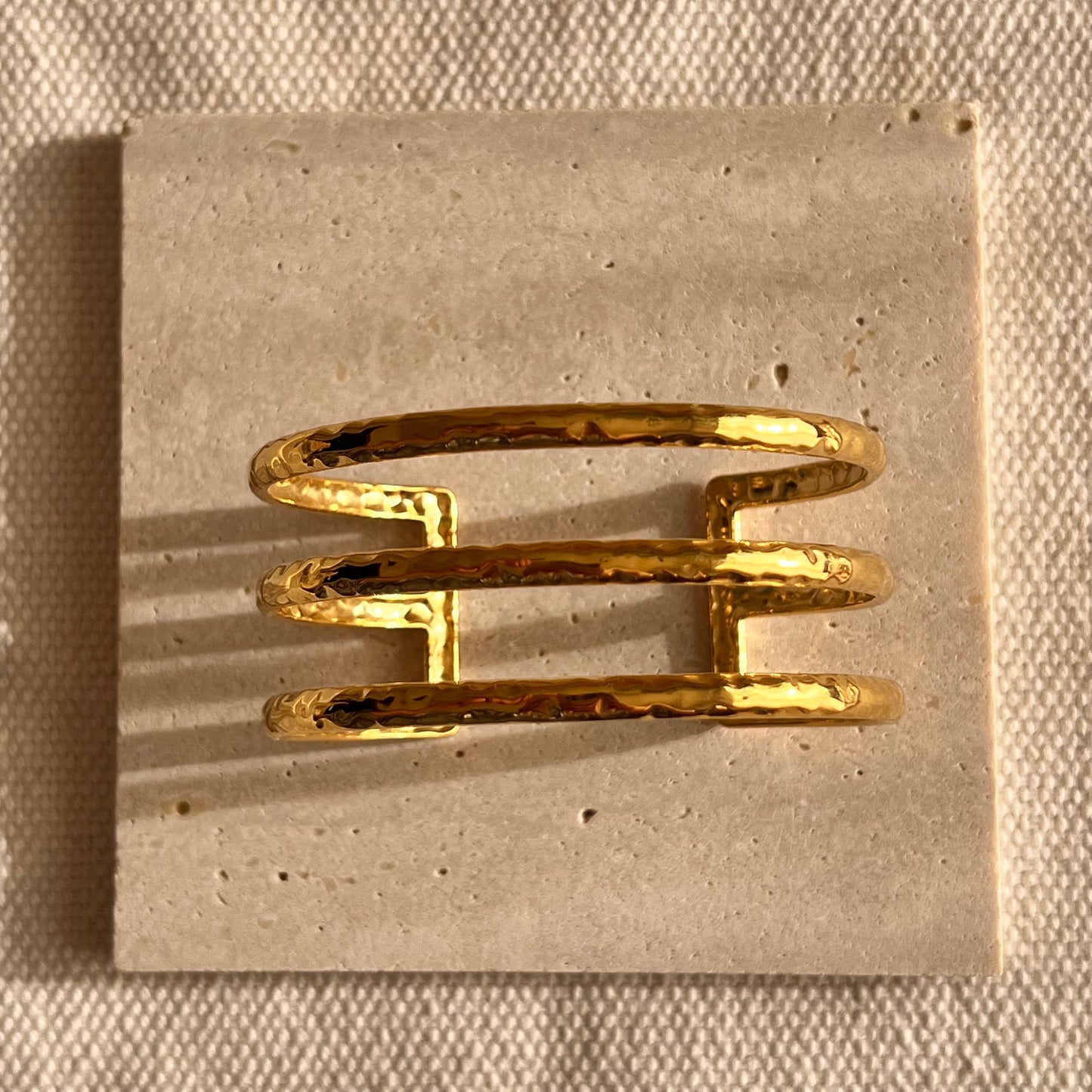 Hammered Cage Cuff Bangle