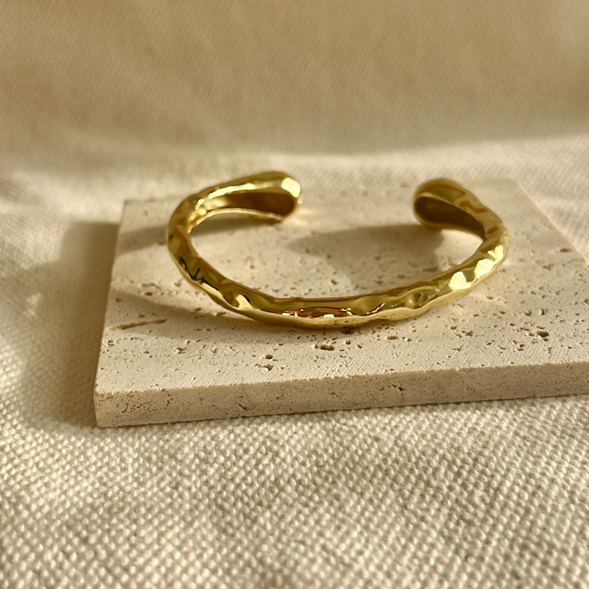 Hammered Open Bangle