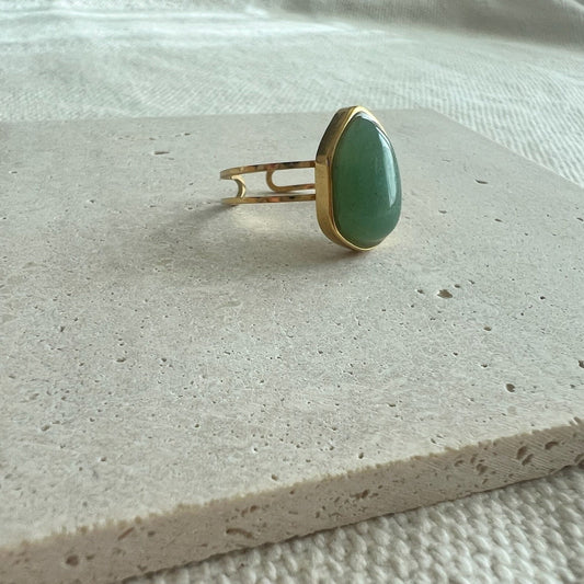 Tara Adjustable Ring - Green