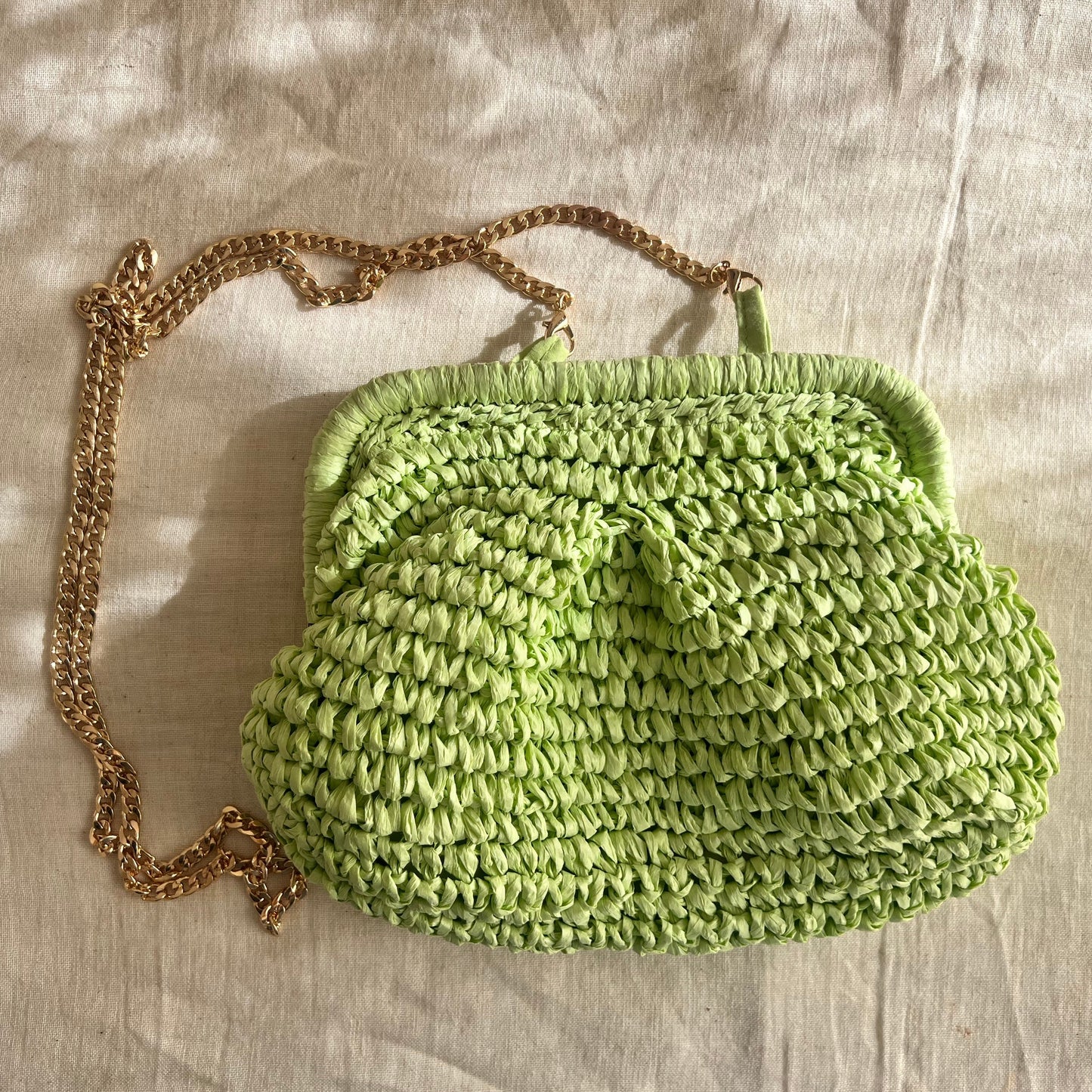 Miami Green Straw Shoulder Bag