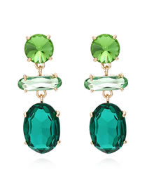 Green Stone Statement Earrings